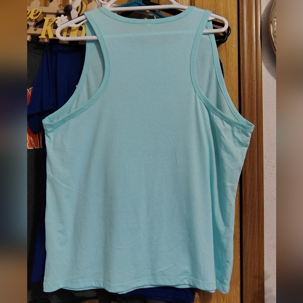 Women's Blue Graphic Tank Top - Picture 2 of 2